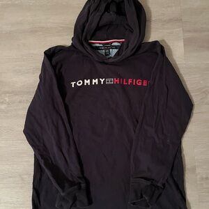 Tommy Hilfiger Blue long sleeve shirt with Logo Accent and hood